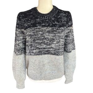 Banana Republic Pullover Sweater Merino Wool Alpaca Crew Neck Blue Stripe Large